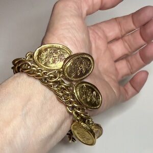 CHANEL Vintage 1980’s Gold Charm Coin Bracelet